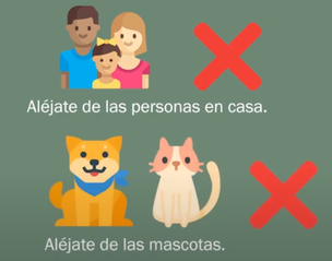 Consejos de distanciamiento en casa: aléjate de las personas y también de las mascotas.