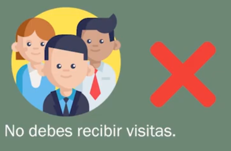 Durante el aislamiento en casa no debes recibir visitas.