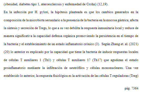 Página 16 del artículo científico sobre microbiota intestinal y Helicobacter pylori en niños (Ciencia Latina, 2023).