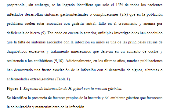 Página 6 del artículo científico sobre microbiota intestinal y Helicobacter pylori en niños (Ciencia Latina, 2023).